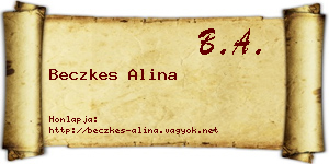 Beczkes Alina névjegykártya